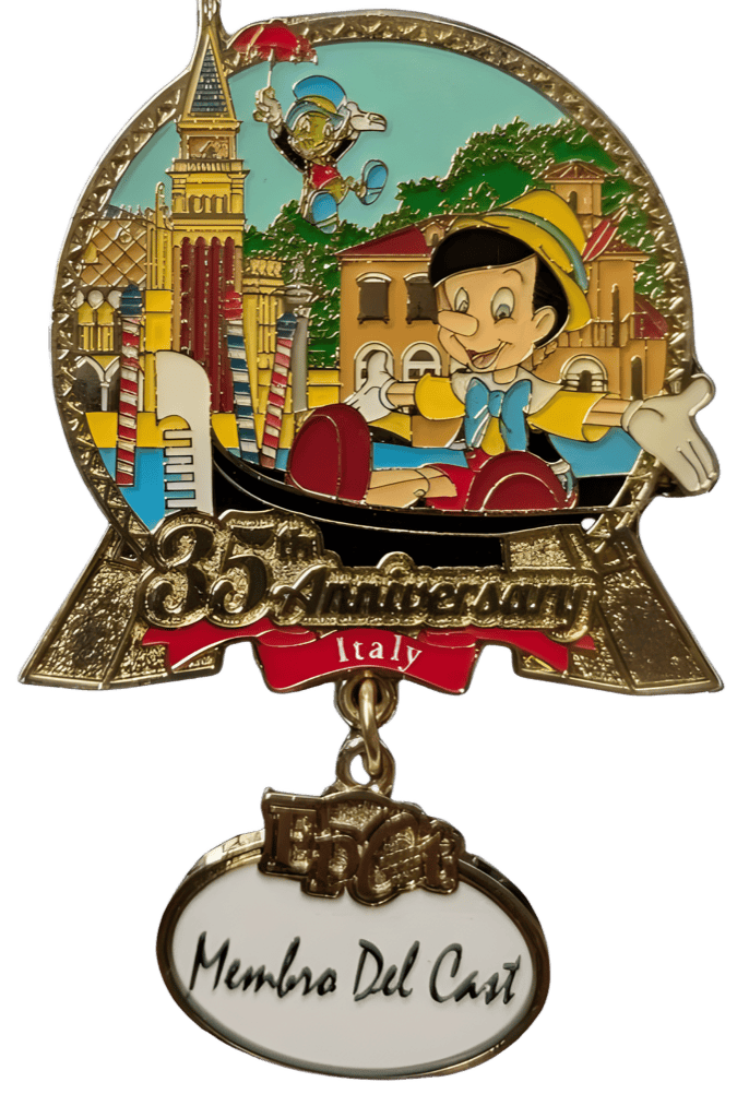 Italian Pavilion and Gondola - Pinocchio, Jiminy Cricket Disney pin