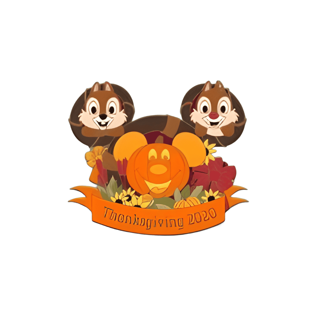 Chip and Dale With a Pumpkin Disney pin