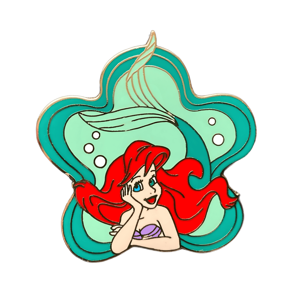 Ariel on a Green Scalloped Background Disney pin