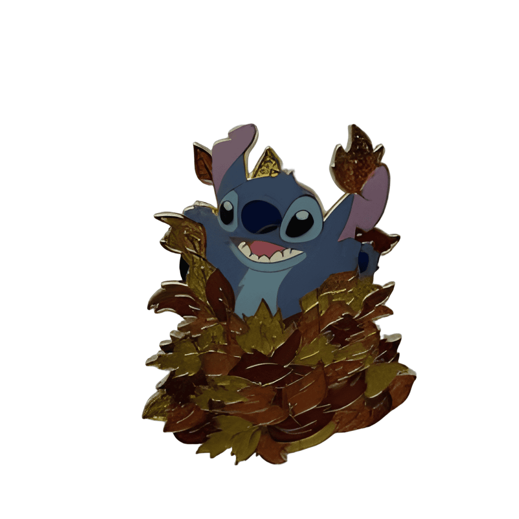 Stitch Jumping in Leaves Disney pin