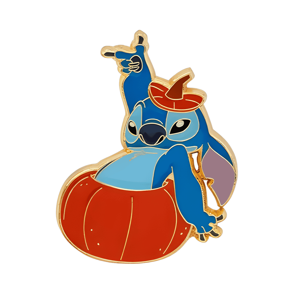 Stitch Posing in Pumpkin Disney pin