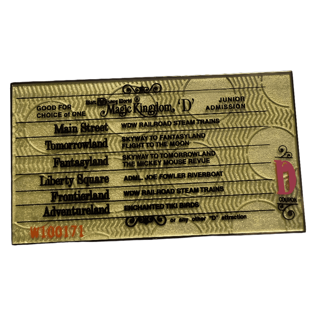 “D” Ticket Disney pin