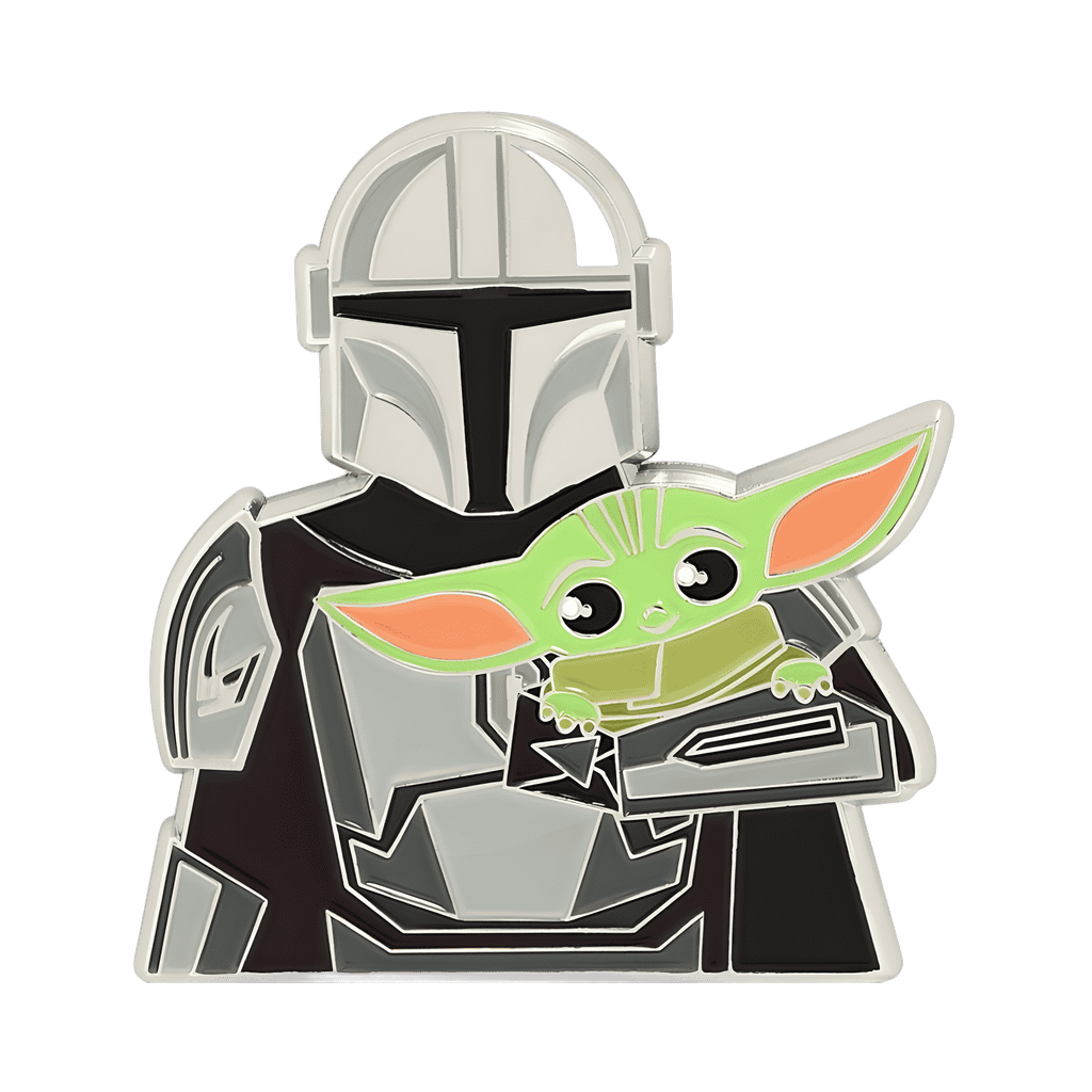 Mando Holding Grogu (Soft Enamel) Disney pin