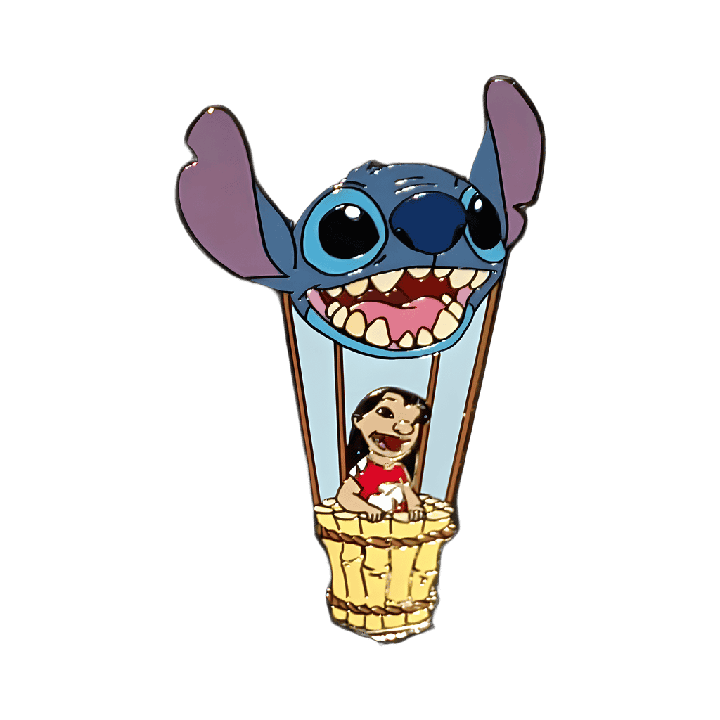Lilo riding in a Stitch hot air balloon Disney pin