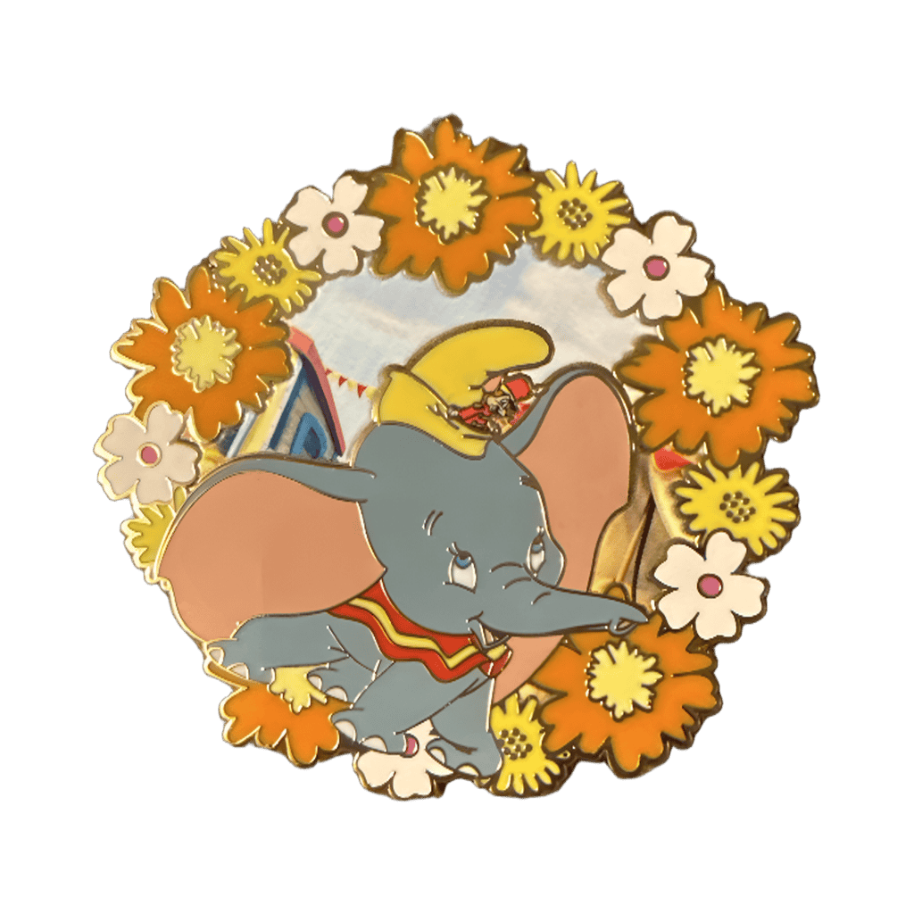 Dumbo and Timothy with flowers Disney pin