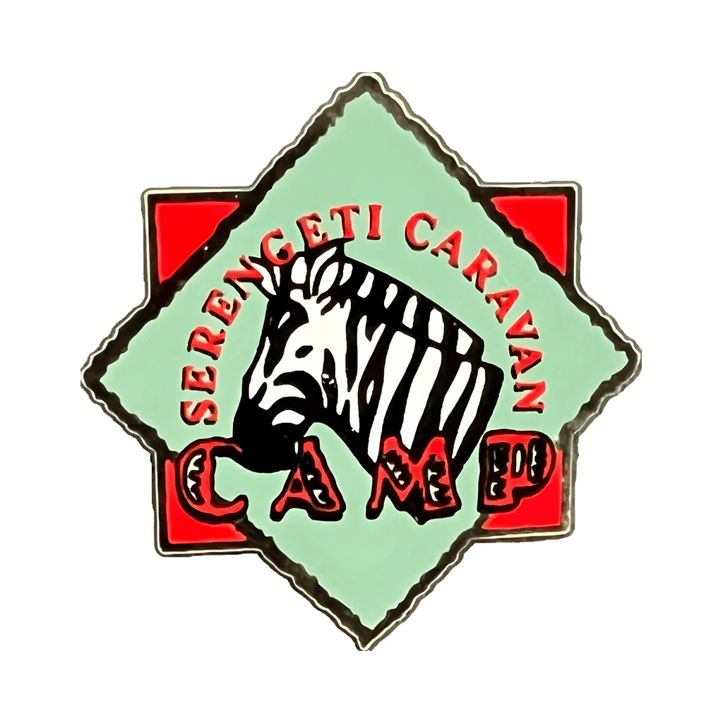 5-Pin Safari Hat or Card — Serengeti Caravan Camp (Red and Olive Green) Disney pin