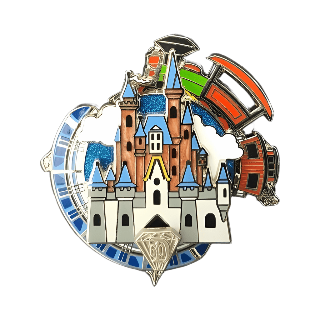 Transportation: Monorail and Train with Sleeping Beauty Castle Disney pin