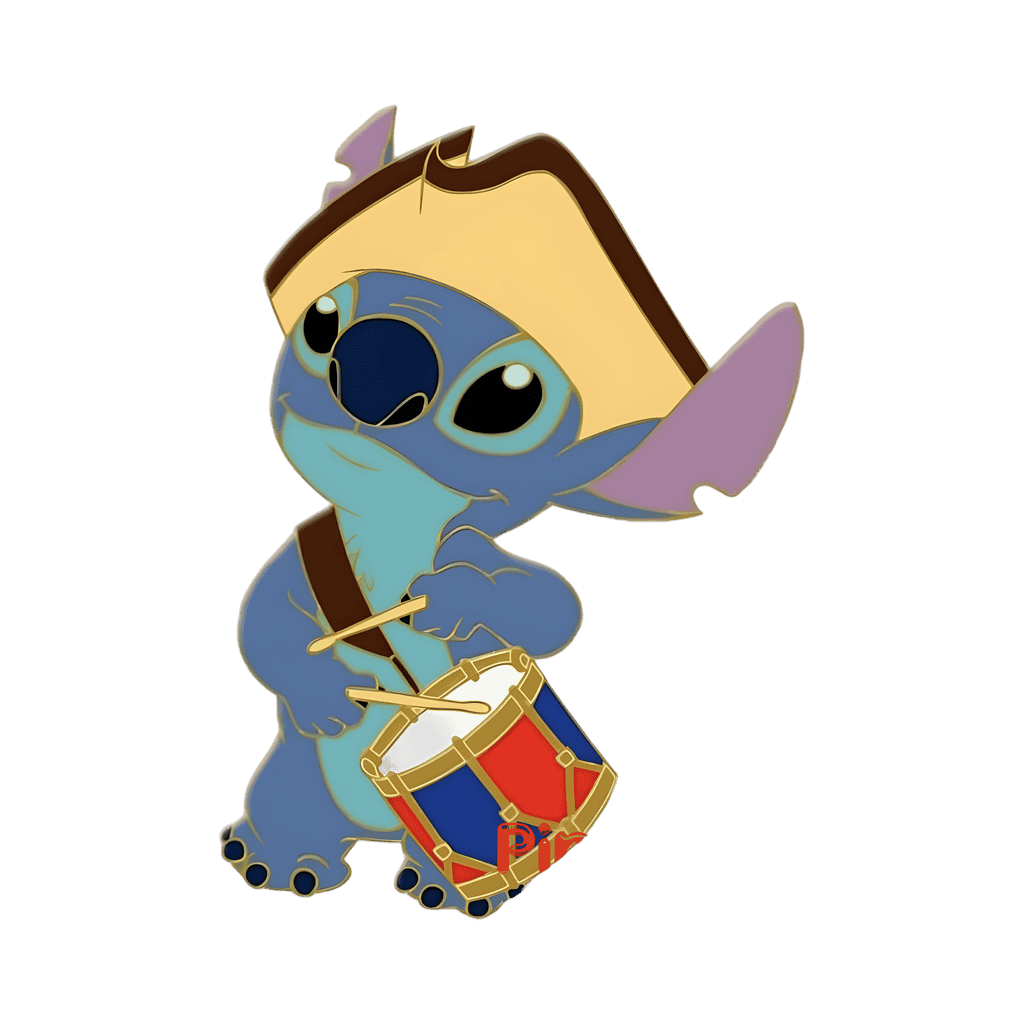 Stitch - marching with drum Disney pin