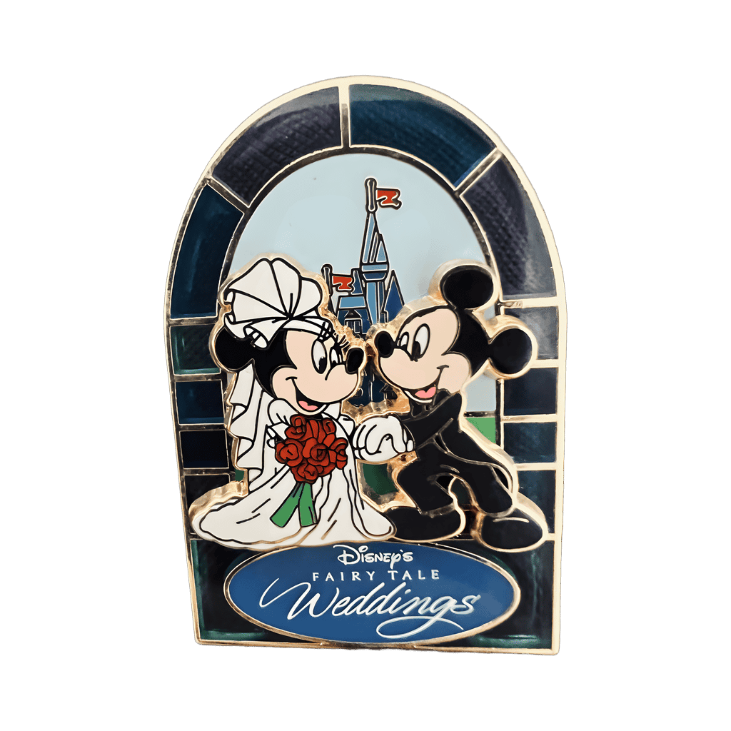 Fairy Tale Weddings- Bride and Groom Minnie and Mickey Disney pin