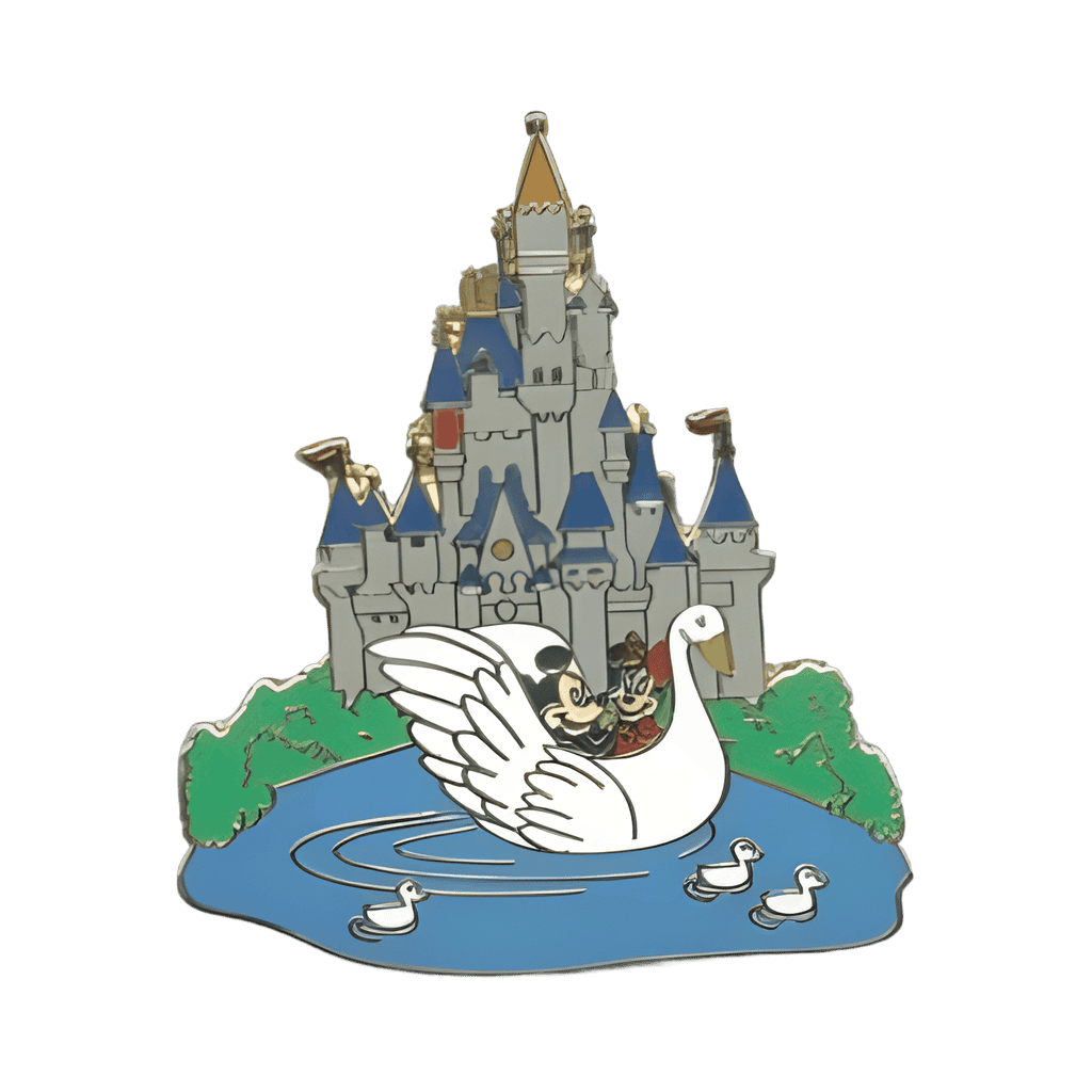 Mickey and Minnie on Swan Boats Disney pin