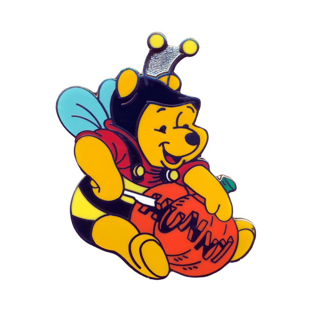 Pooh Dressed as a Bee Carving a Pumpkin Disney pin