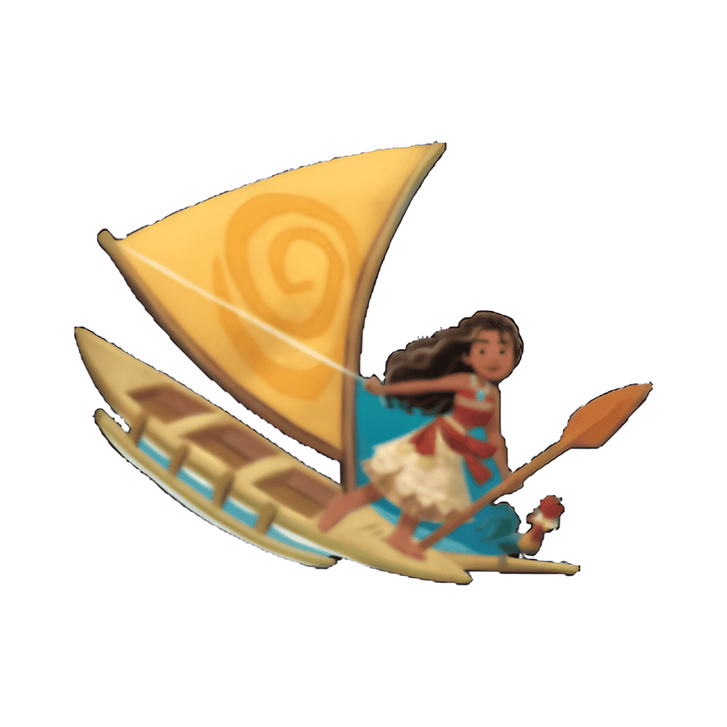 Moana Map Set - Moana and Hei Hei in Wa'a Kaulua Boat Disney pin