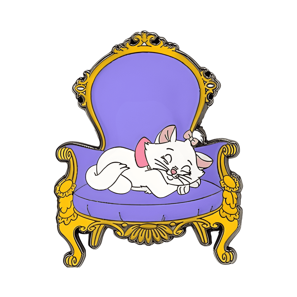 Marie in purple chair Disney pin