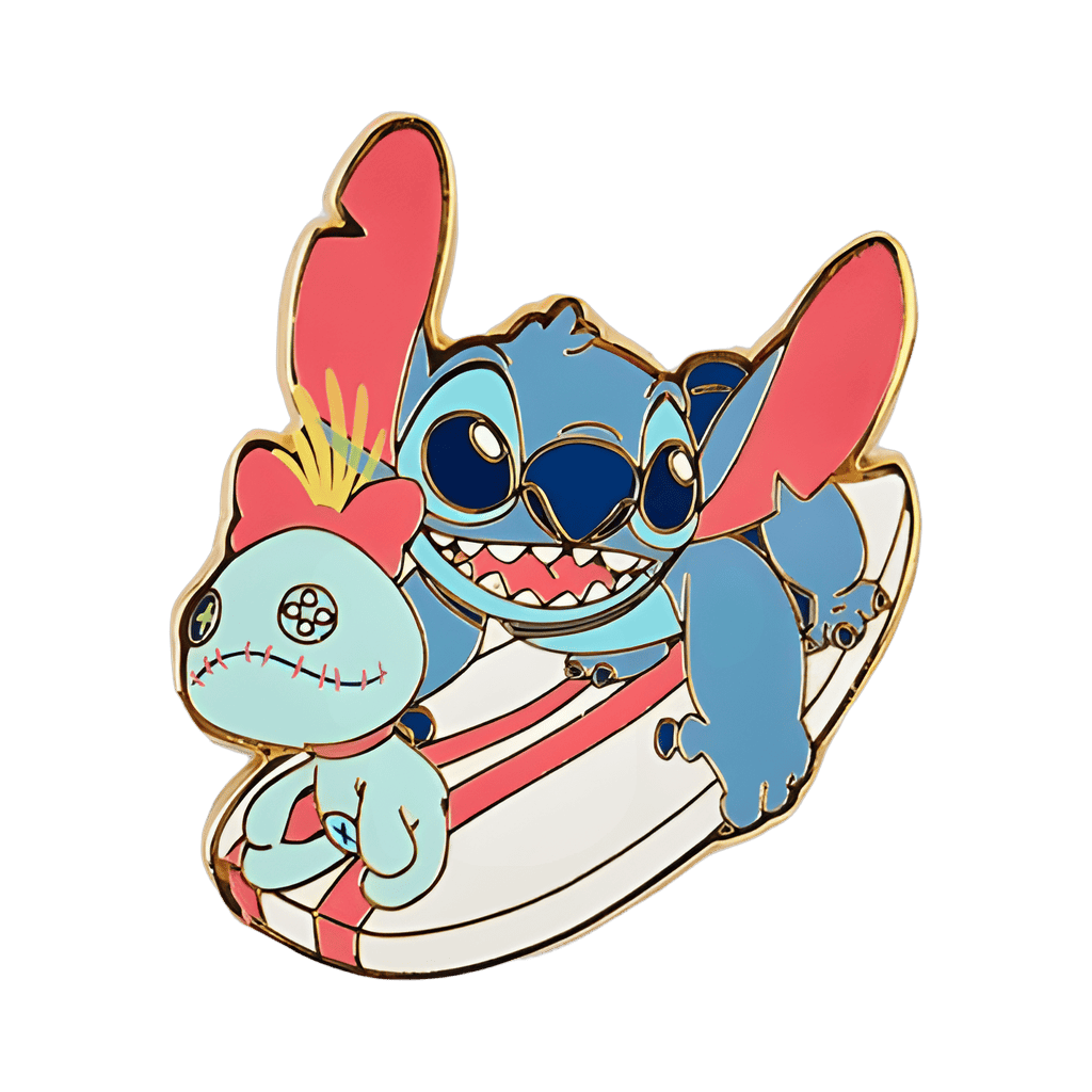 Stitch and Scrump Surfing Disney pin