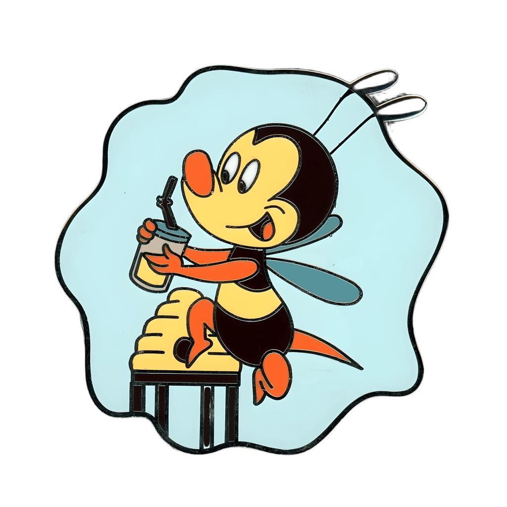 Spike the Bee w/Drink Disney pin