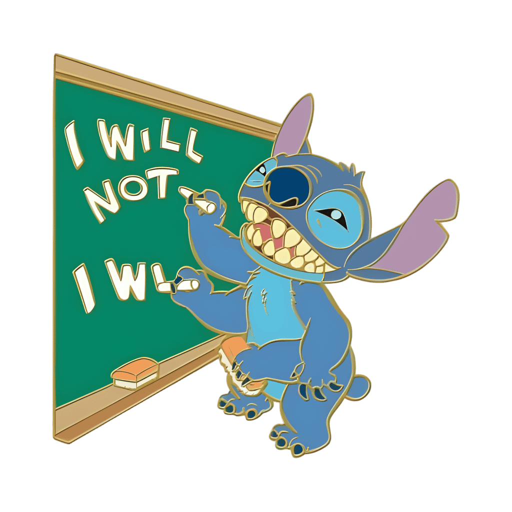 Stitch at chalkboard Disney pin