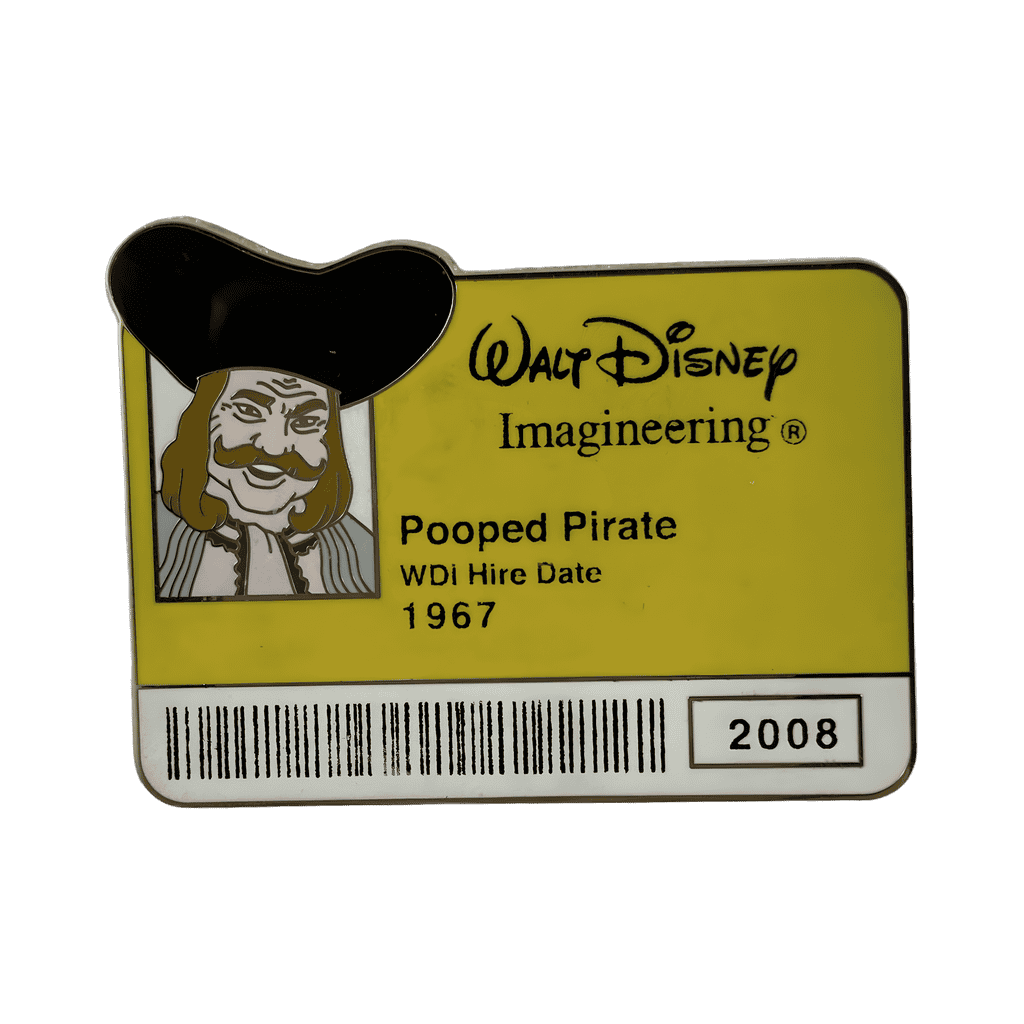 Pooped Pirate ID Badge Disney pin
