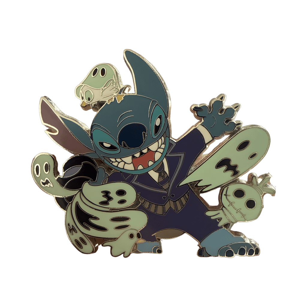 Stitch as Phantom Manor Cast Member with Ghosts and Duckling Disney pin
