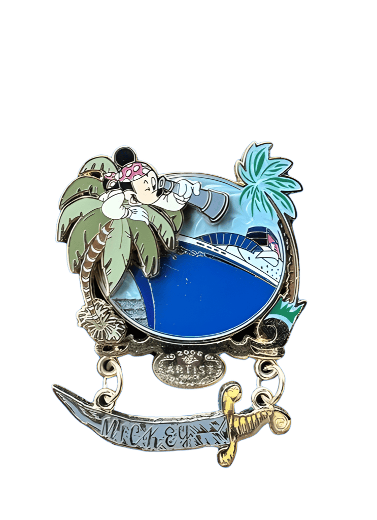 Pirate Mickey Mouse USing a Spyscope - Sword Dangle Disney pin