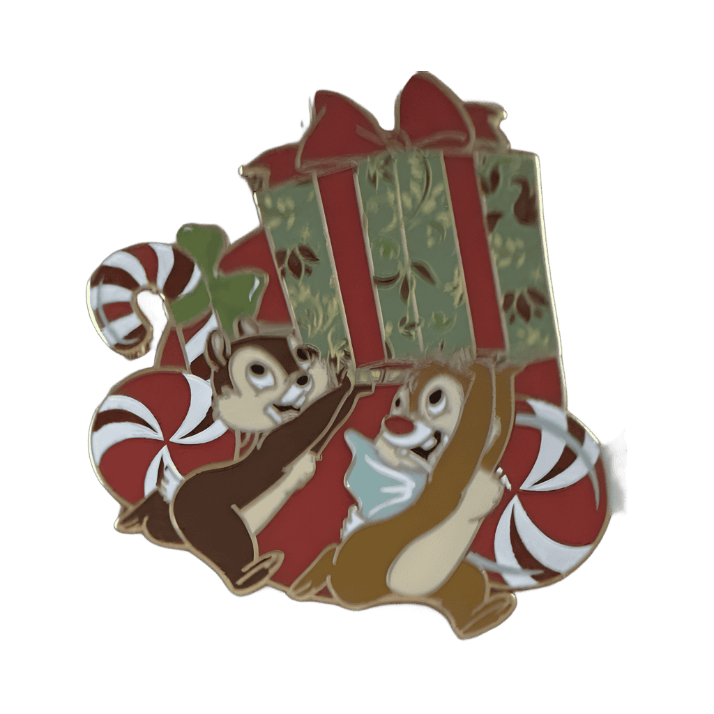 Chip and Dale - 2019 Christmas Time Event - Present and Candy Canes Disney pin