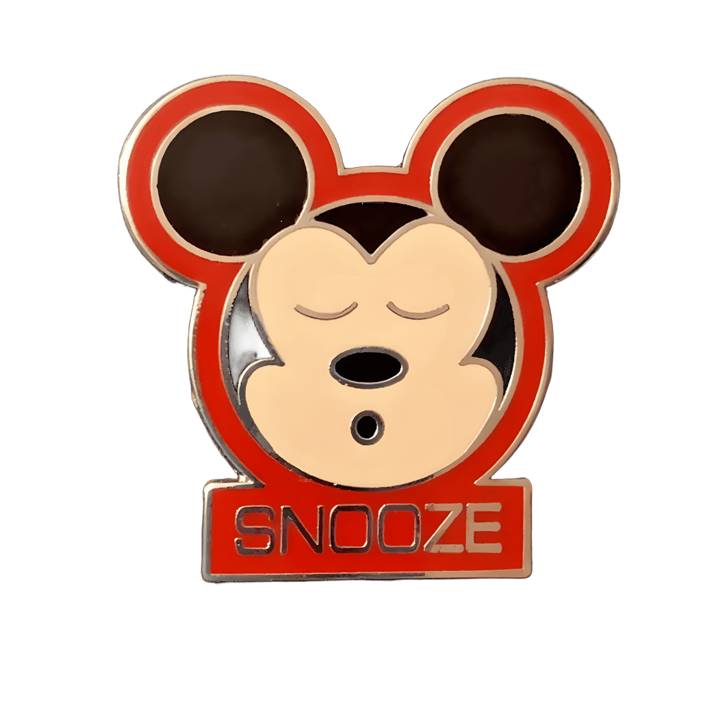 Snooze Mickey Disney pin