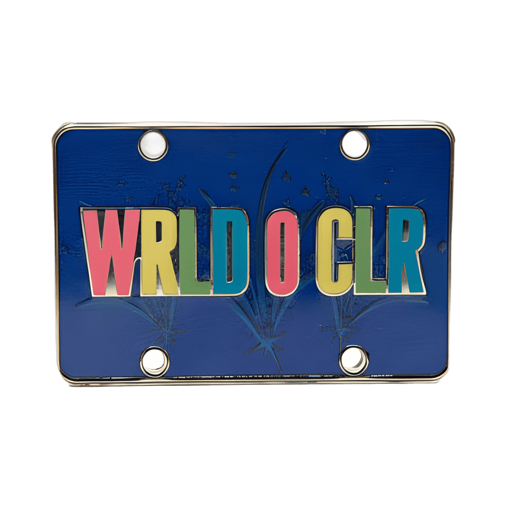 WRLD O CLR - License Plate Disney pin