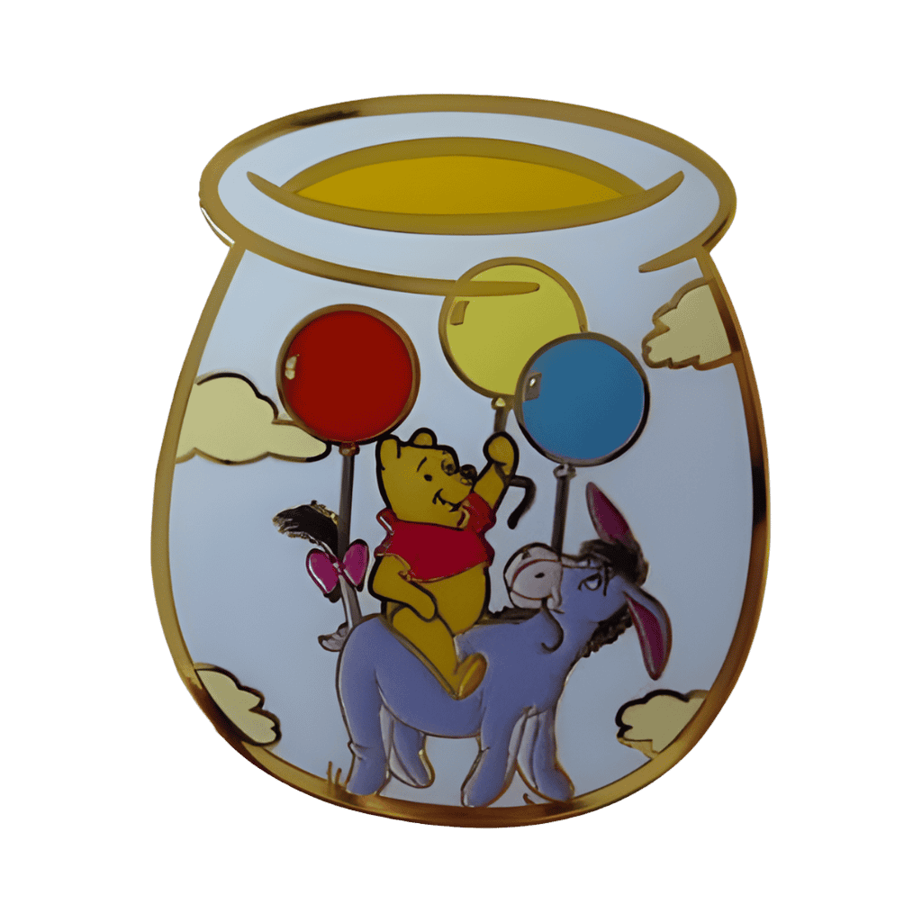 Pooh Bear on Eeyore Floating with Balloons Disney pin