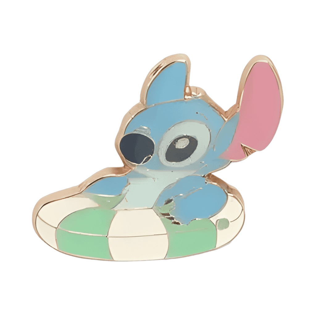 Stitch on an innertube Disney pin