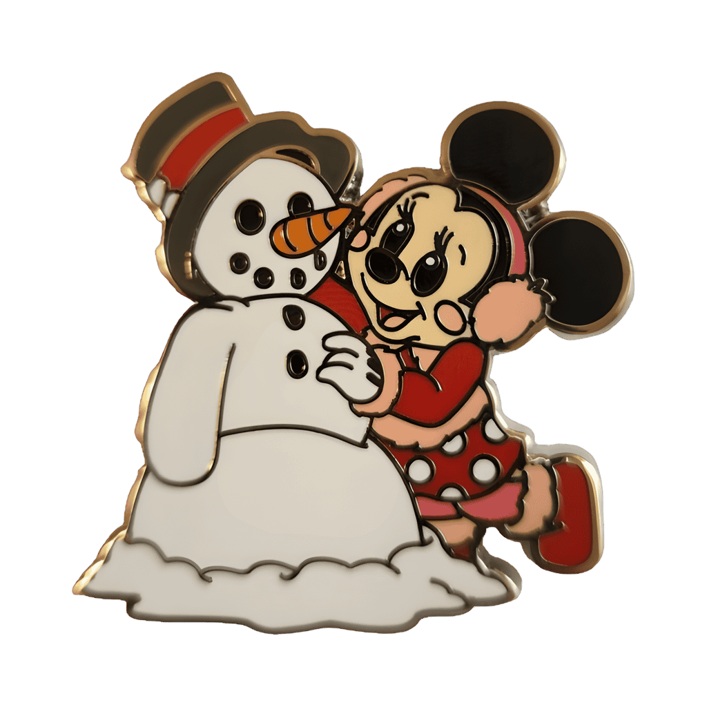 Minnie Mouse Building Snowman Disney pin