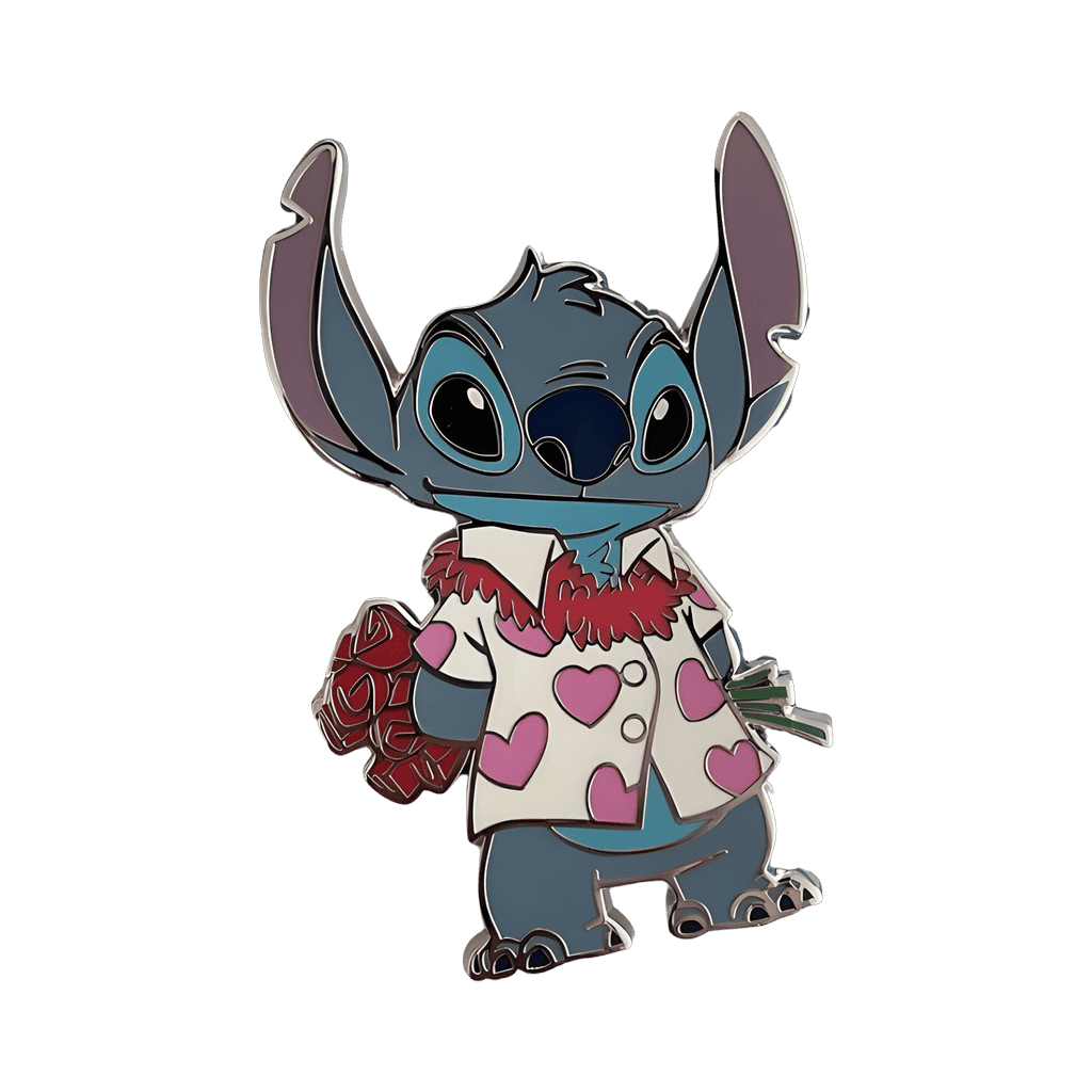 Stitch in Hawaii Shirt with Flowers Disney pin