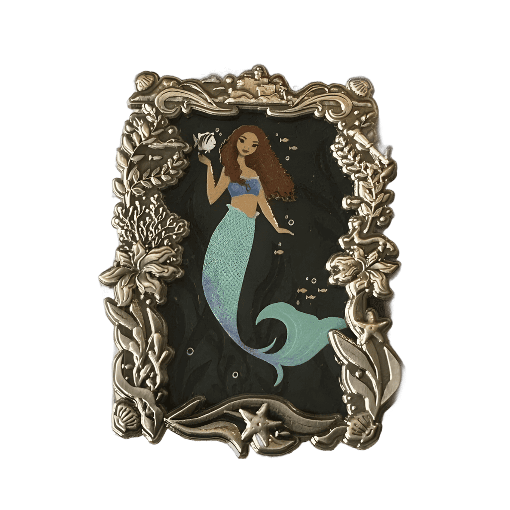Ariel and Flounder Gold Frame Disney pin