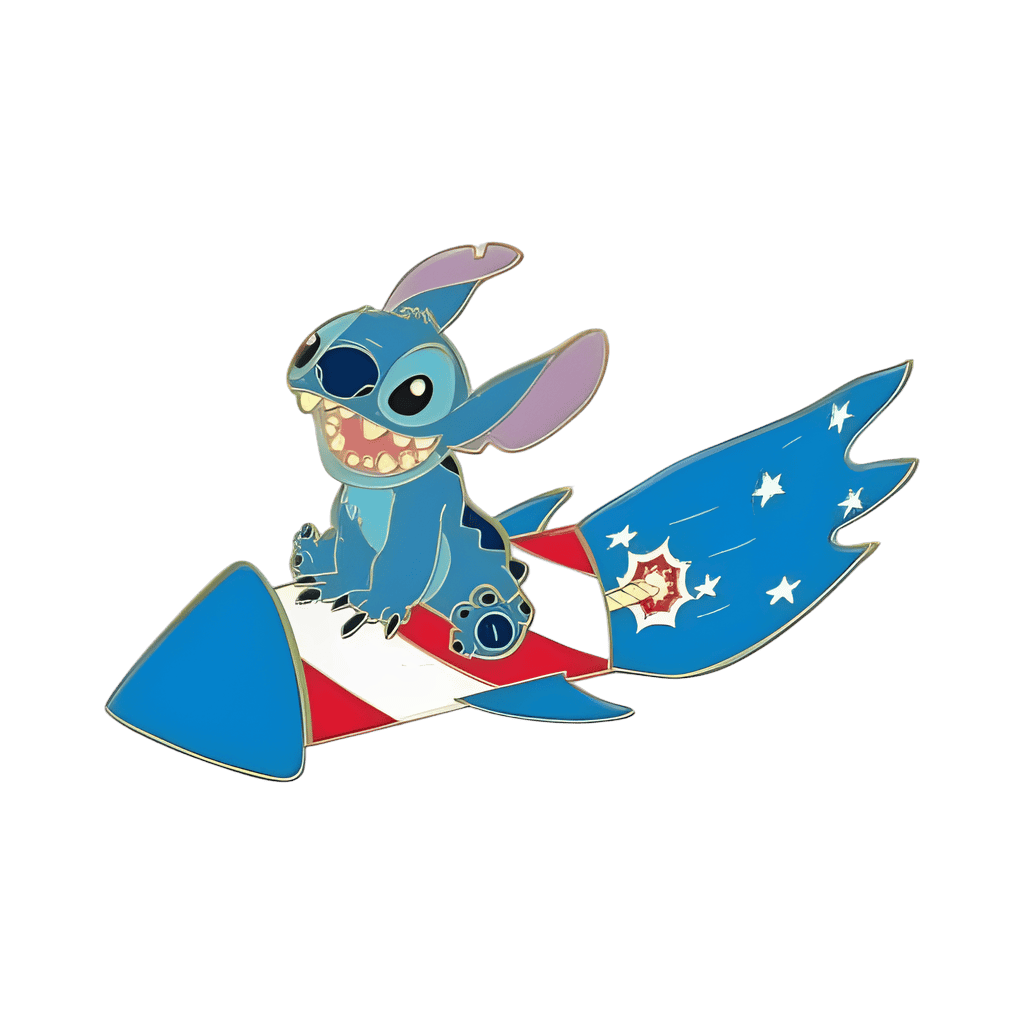 Stitch on Rocket Disney pin