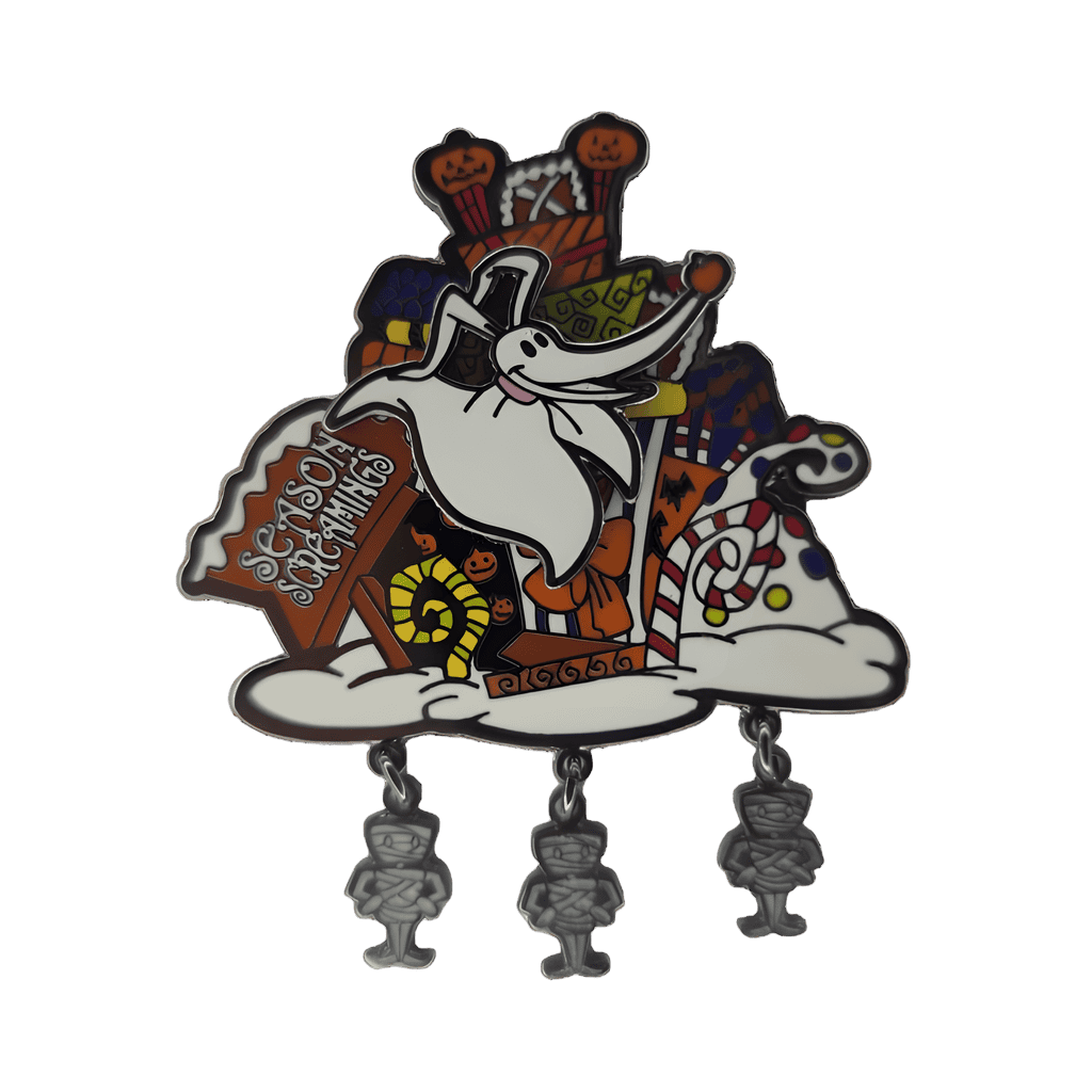 Season Screamings - Zero with Present Pile Dangle Disney pin