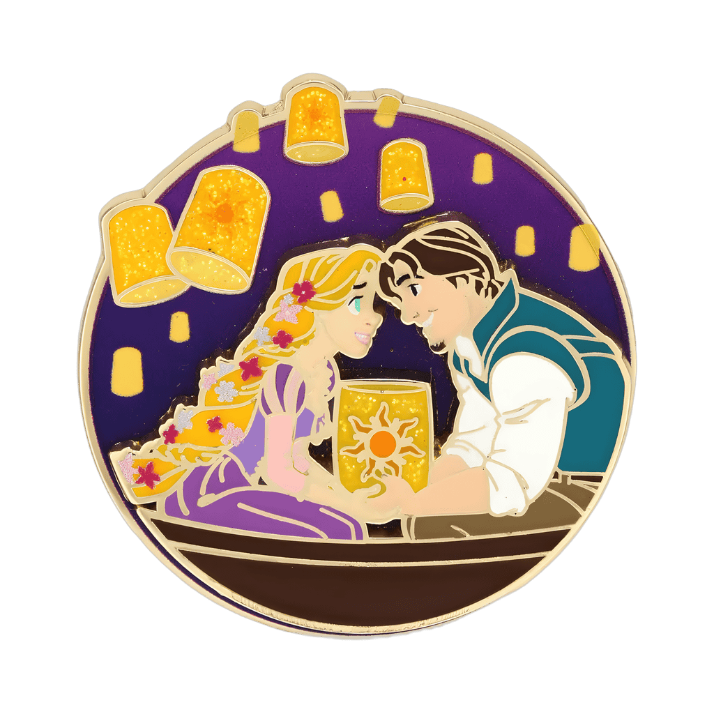Uncas International - Tangled - Rapunzel and Flynn in Boat with Lanterns Disney pin