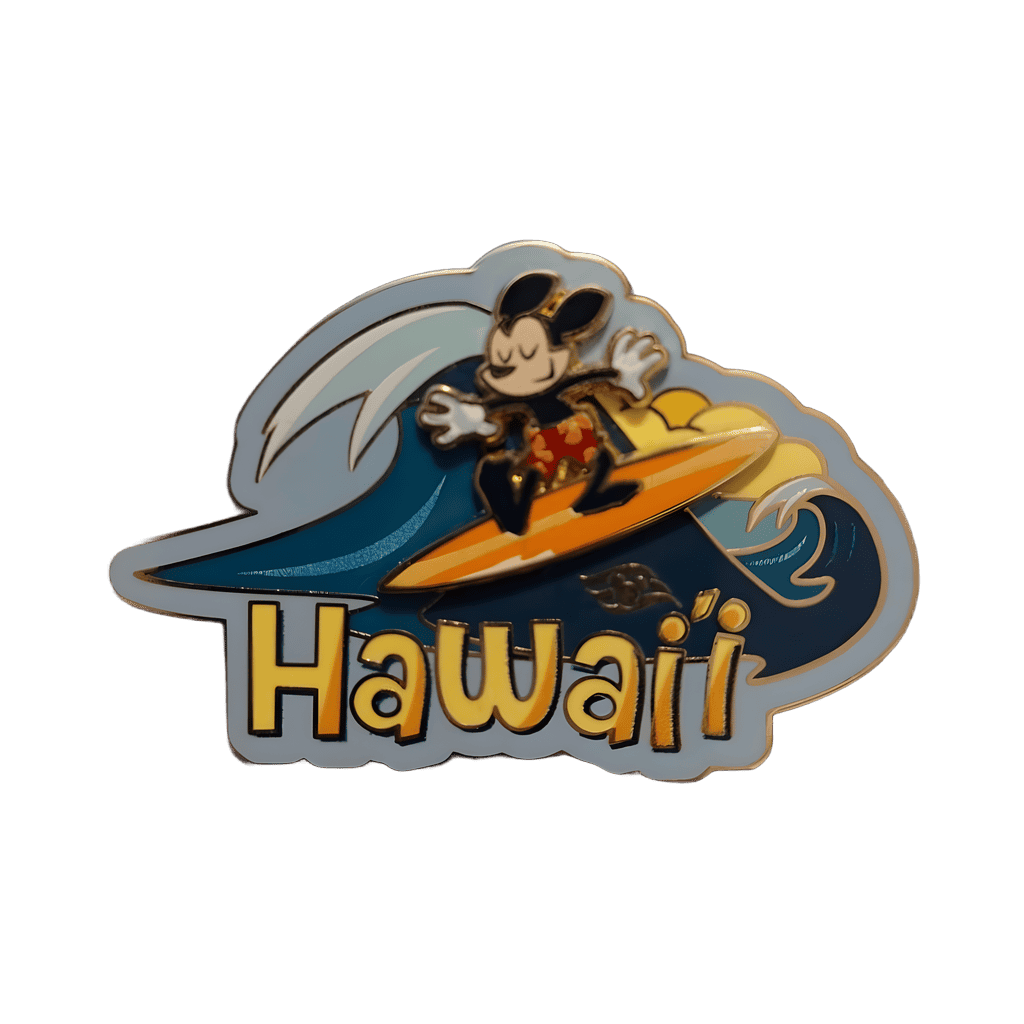 Mickey Mouse Moving Surfing Hawaii Disney Cruise Line Wonder pin on pin Disney pin