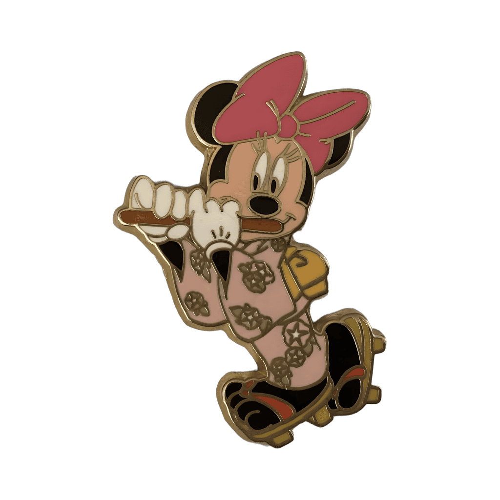 Minnie in Pink Kimono Playing Flute Disney pin