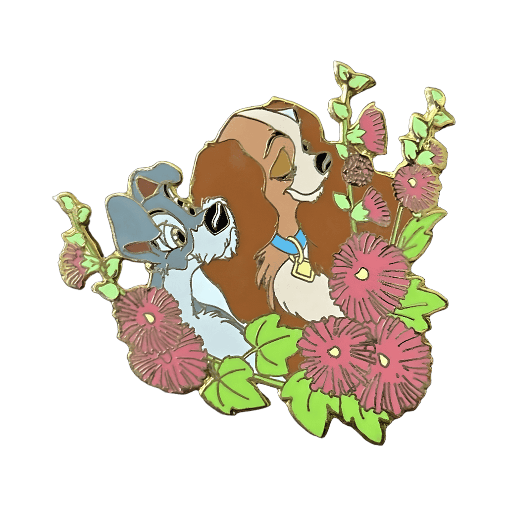 Disney Auctions Lady and the Tramp in flowers pin Disney pin