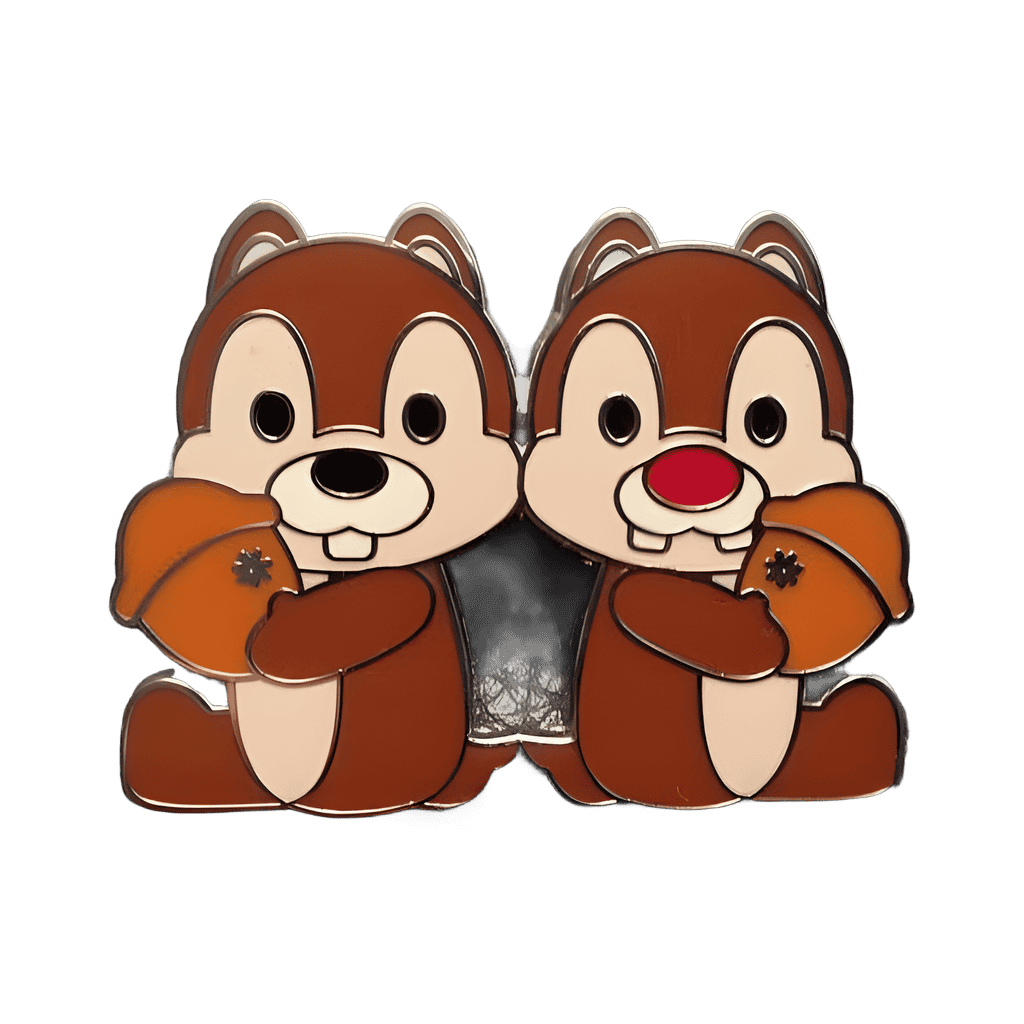 Chip & Dale Holding Acorns Disney pin