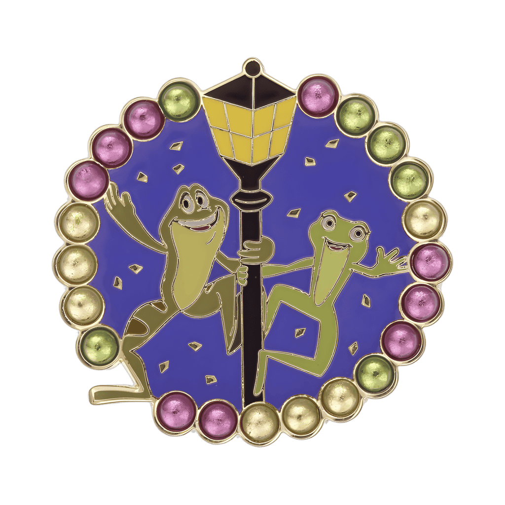 The Princess and the Frog Mardi Gras - Tiana and Naveen on a lamp pole Disney pin