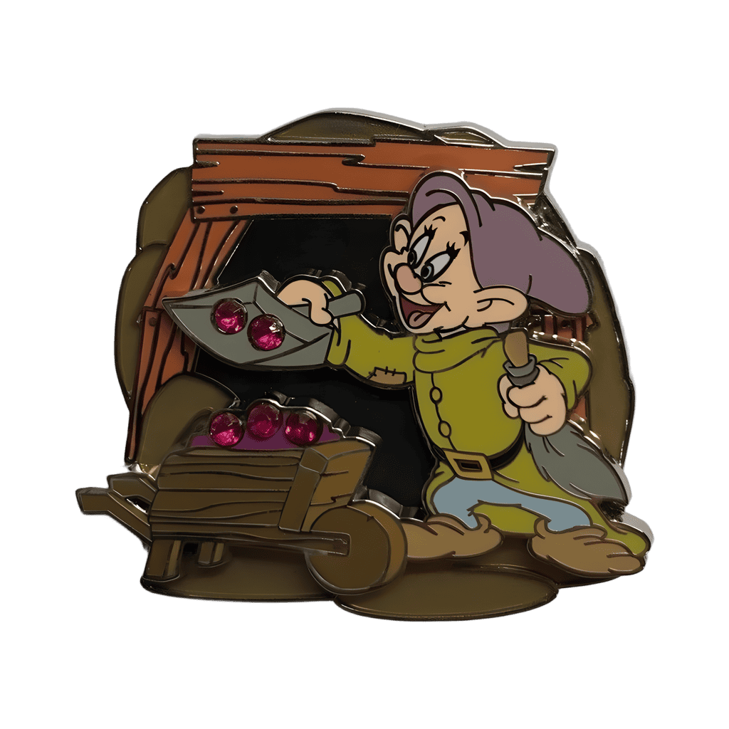 Version 1 - Dopey in Mine - Pink Jewels Disney pin
