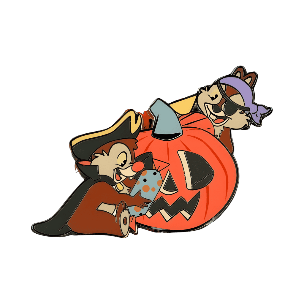 Chip & Dale Dressed as Pirates with a Jack O'Lantern Disney pin