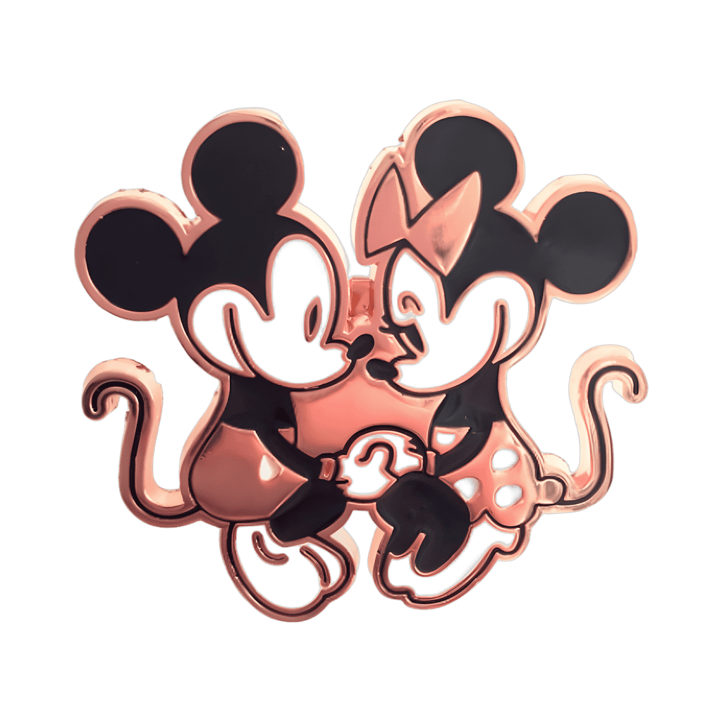 Rose Gold Mickey and Minnie Holding Hands Disney pin