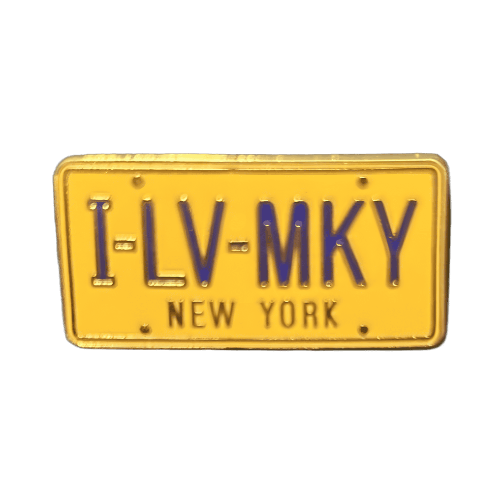 New York License Plate I-LV-MKY Disney pin
