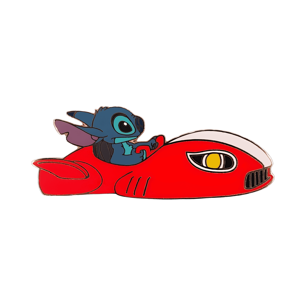 Stitch in his red hover car Disney pin