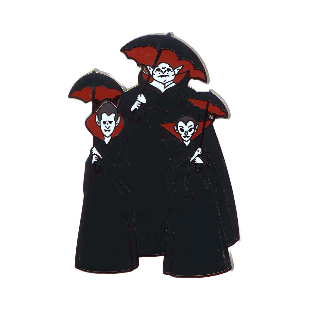 3 Vampires Holding Umbrellas Disney pin