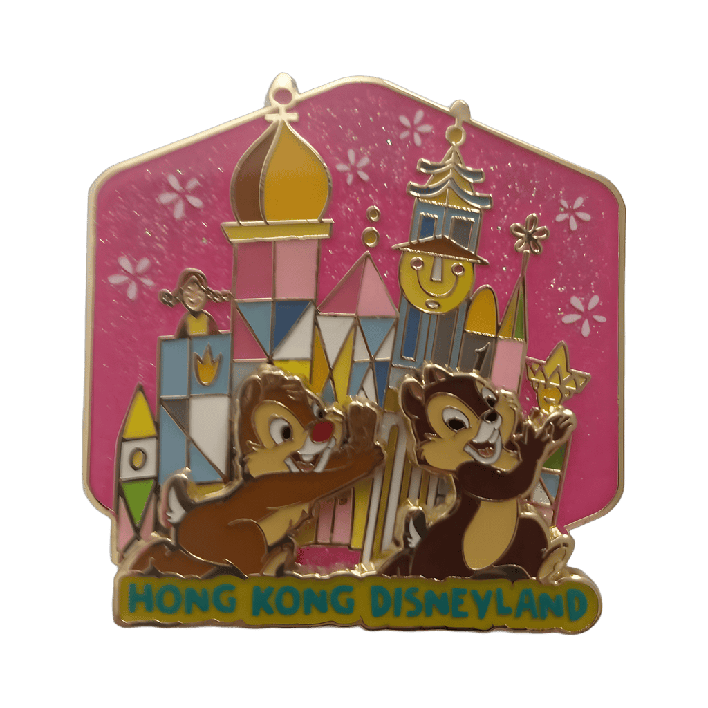 Chip and Dale with it's a small world Facade Disney pin