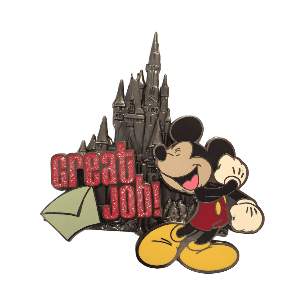 Great Job Letter - Mickey Mouse and Cinderella Castle Disney pin