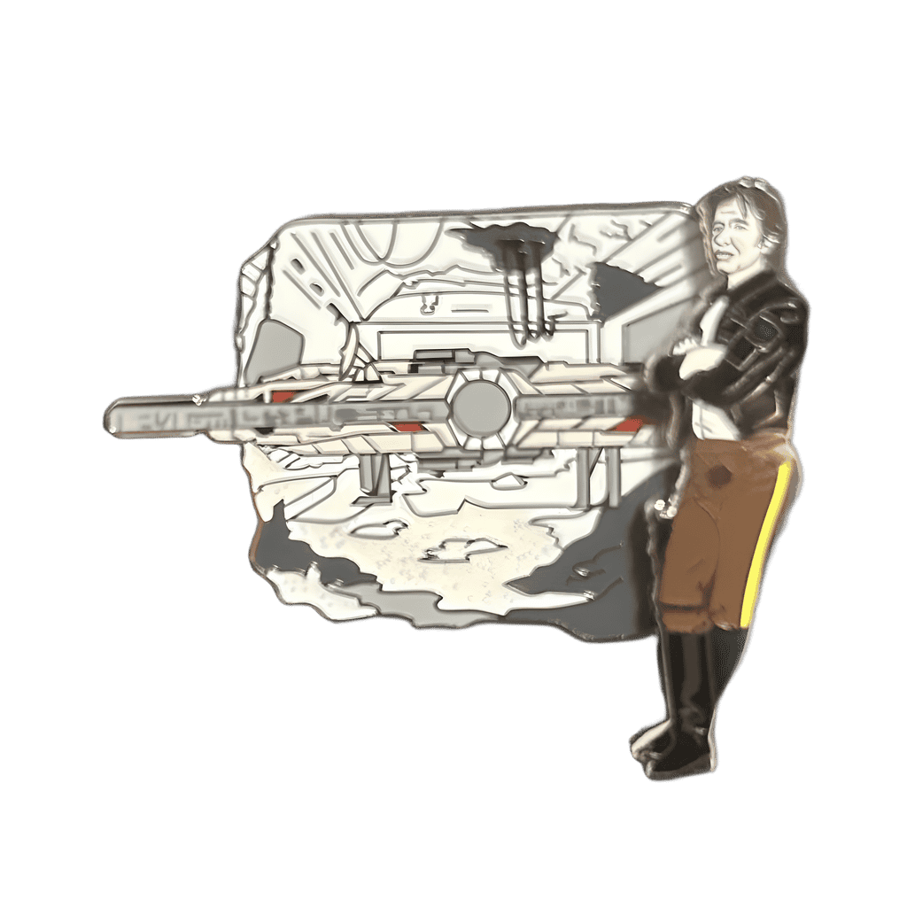 Han Solo with Millennium Falcon Disney pin
