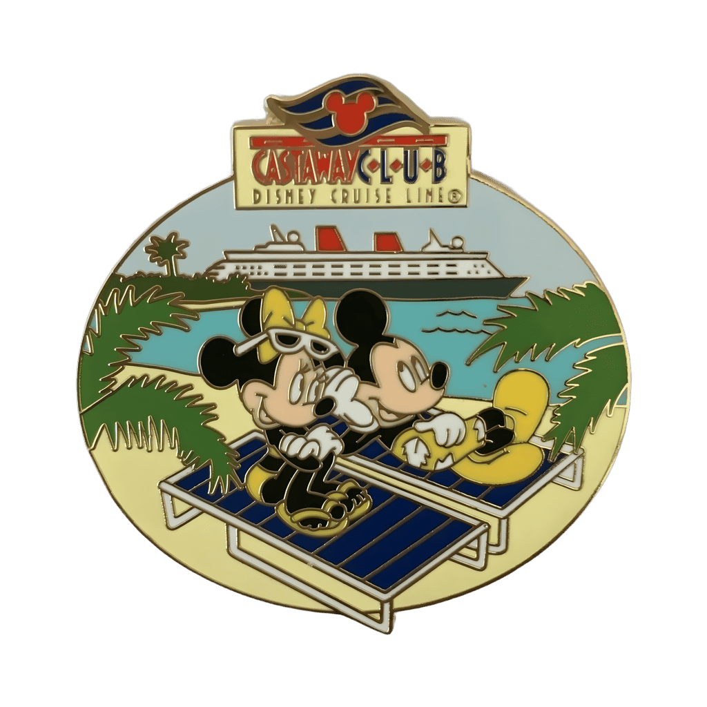 Lanyard and 2 Pin Set - Mickey and Minnie Yellow Swimsuits Disney pin