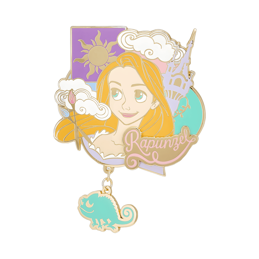 Rapunzel Pascal dangle Disney pin